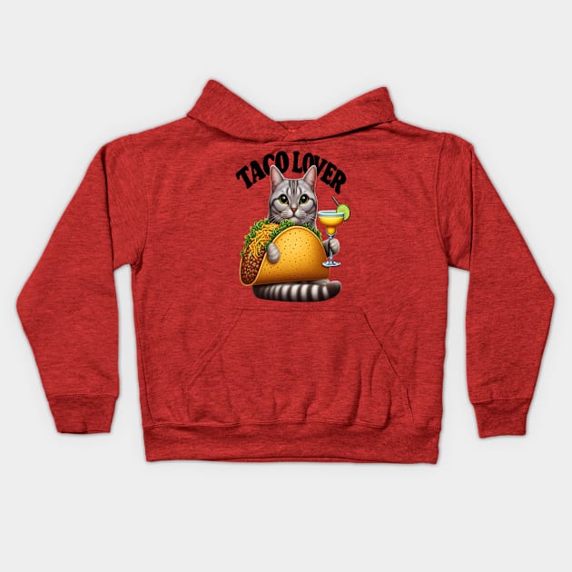 Feline Fiesta: Taco Cat Kids Hoodie by coollooks